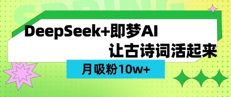 用DeepSeek做AI 古诗词视频,涨粉 10W+(保姆级教程)-富吧资源站