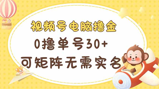 （14220期）视频号电脑撸金 0撸单号30+ 可矩阵 无需实名多号多得-富吧资源站