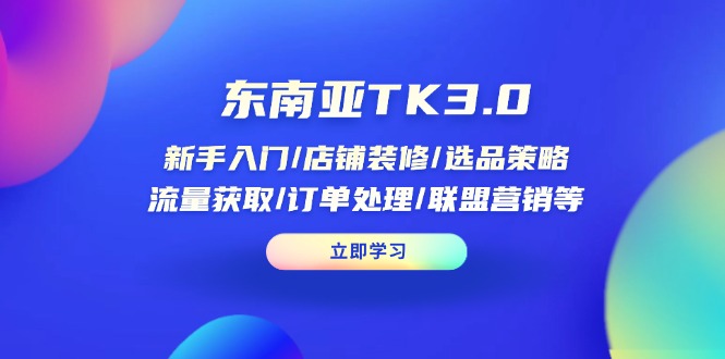 （14208期）东南亚TK3.0：新手入门/店铺装修/选品策略/流量获取/订单处理/联盟营销等-富吧资源站