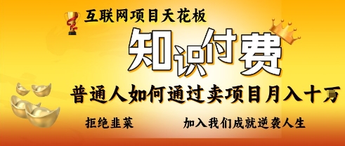 互联网项目天花板，知付付费项目，普通人如何通过卖项目月入十个，拒绝韭菜【揭秘】-富吧资源站