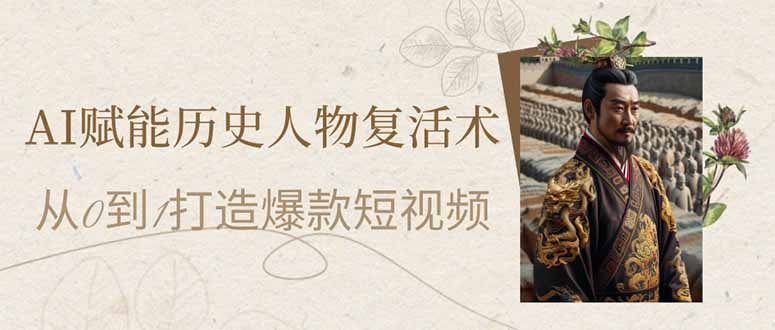 （14311期）AI赋能历史人物复活术：从0到1打造爆款短视频-富吧资源站