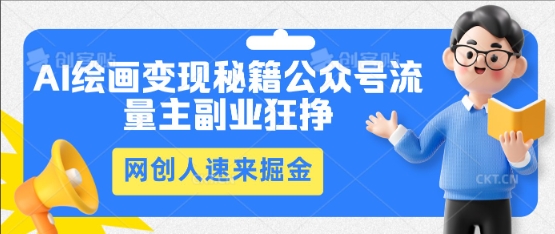 AI绘画变现秘籍：公众号流量主副业狂挣，网创人速来掘金-富吧资源站