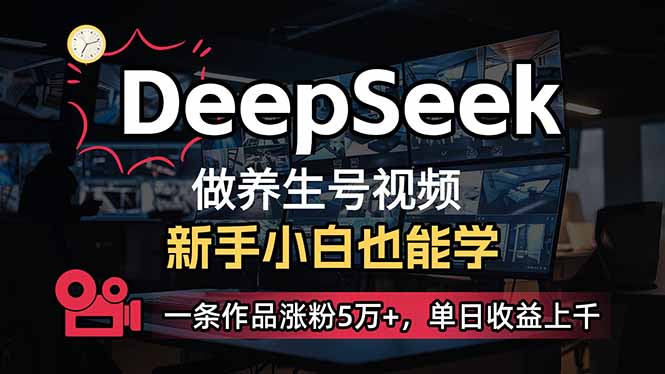 （14199期）小白用DeepSeek做养生号，一条作品涨粉5万+，单日收益上千-富吧资源站