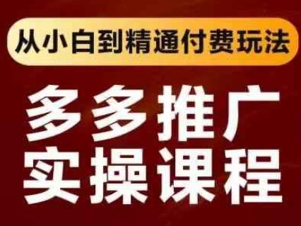 拼多多推广实操课程,从小白到精通付费玩法-轻创终点站