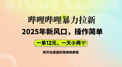 哔哩哔哩暴力拉新：2025年新风口，一单12元，一天数张(附开白渠道和保姆级教程)-富吧资源站